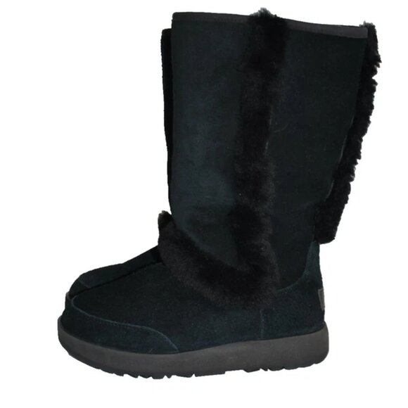 $265 UGG Sundance Genuine Shearling Waterproof SUEDE TALL Boot BLACK 6.5 (DC10) - Picture 4 of 6